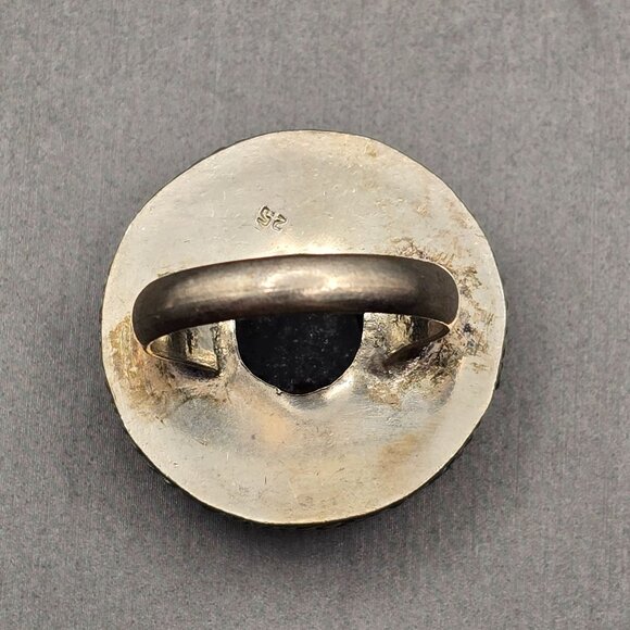 925 Sterling Silver Plated Glass Opal Ring Size 9.5 Bezel Setting Fine Jewelry - Picture 4 of 13